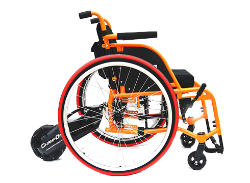 asistencia_electrica_para_silla_de_ruedas_champdriver _en_silla_montado